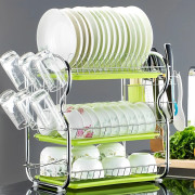 3 Tiers Dish Drainer Kitchen Dish Rack Storage