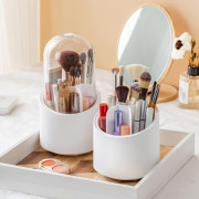 360° Rotating Makeup Brush Holders Organizer Transparent